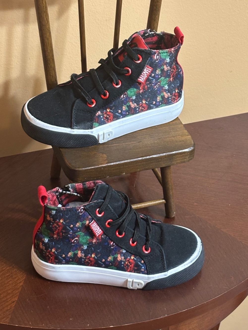 Marvel Kids' High-Top Sneakers in Black, Red and Multicolor Character Print